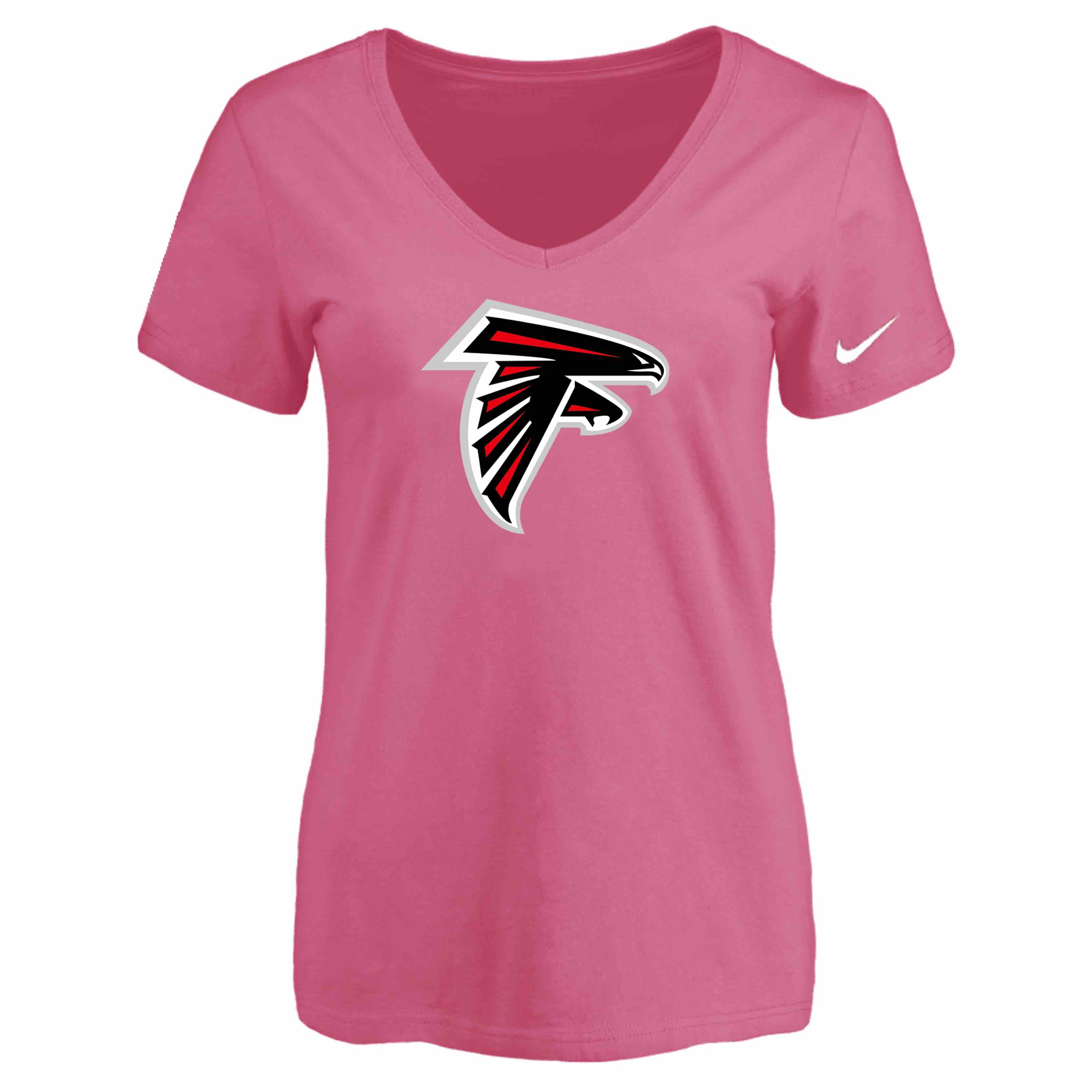 Atlanta Falcons Pink Womens Logo V-neck T-Shirt
