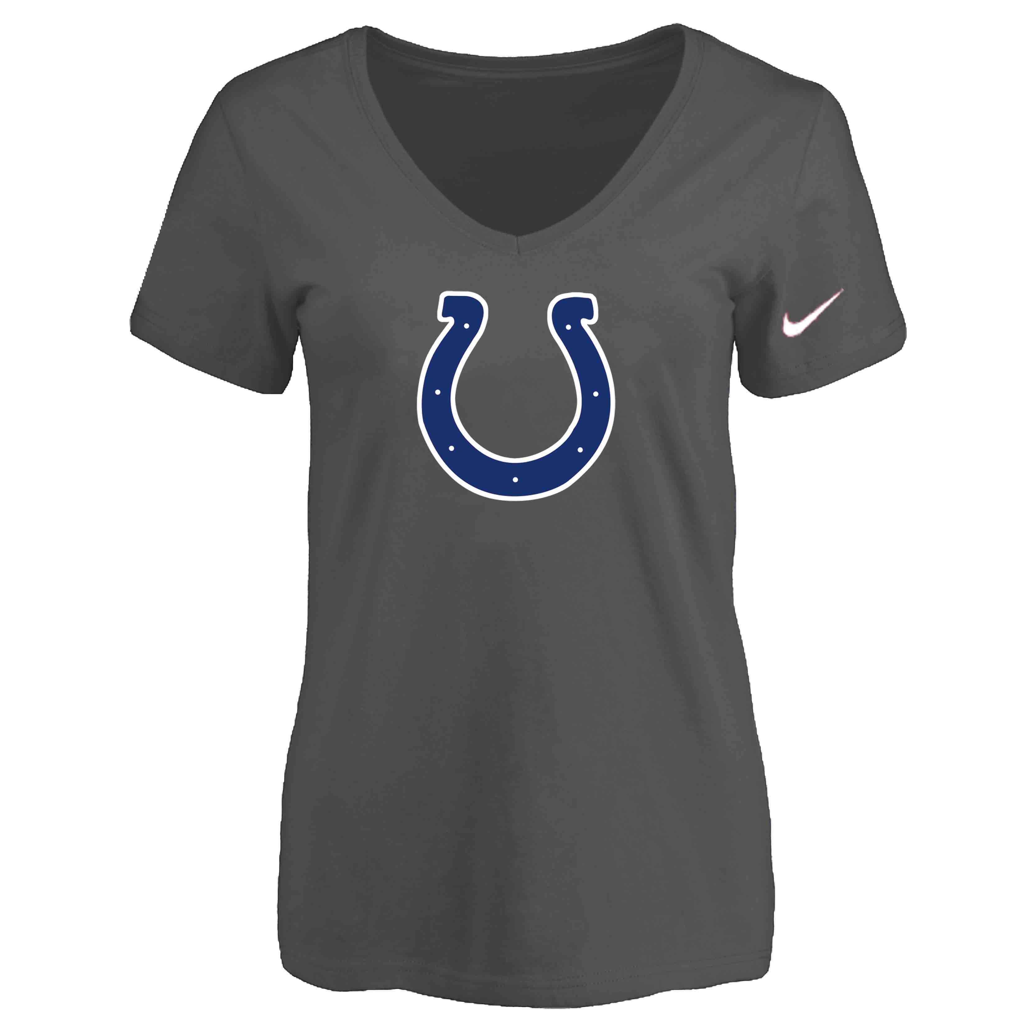 Indiannapolis Colts D.Grey Womens Logo V-neck T-Shirt