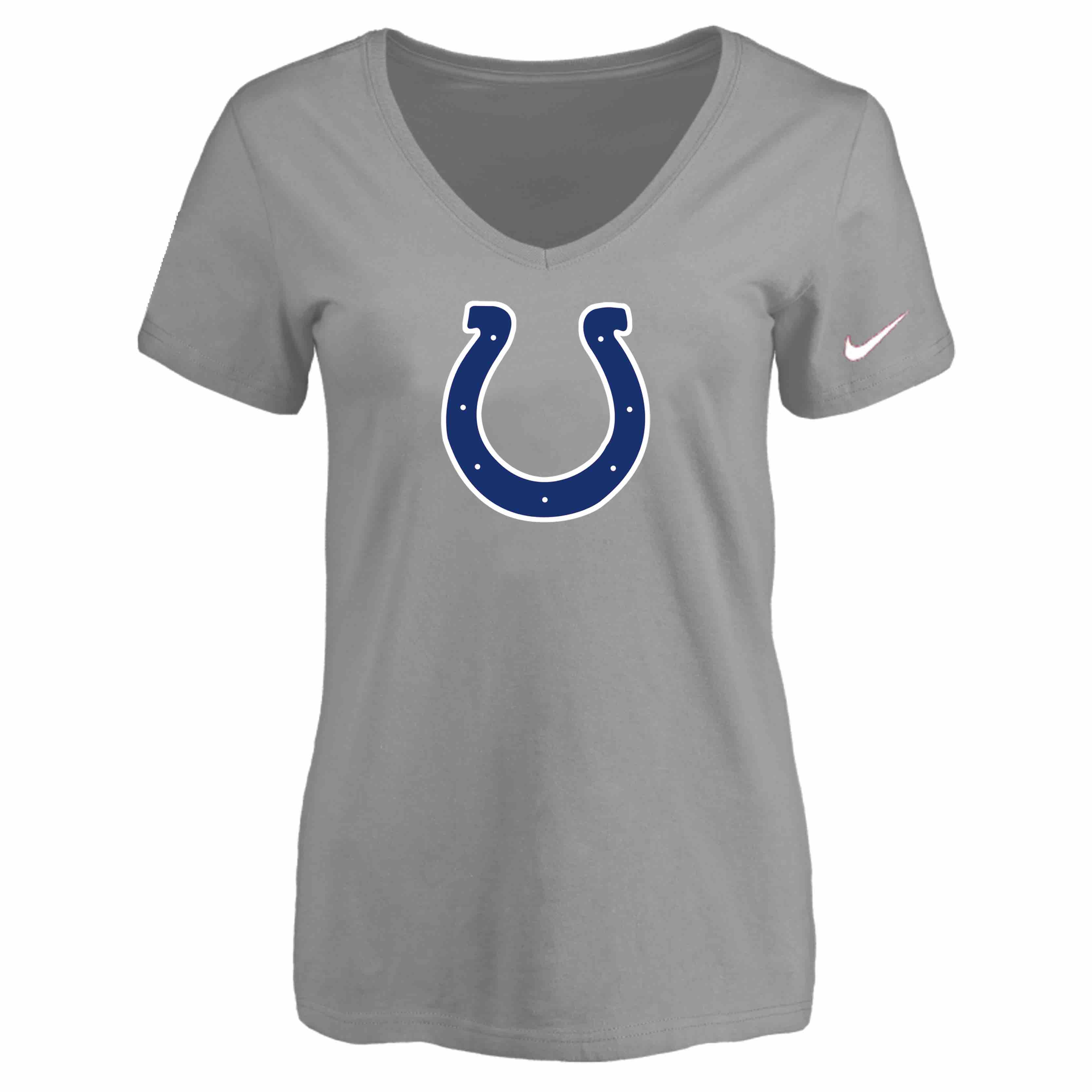 Indiannapolis Colts L.Grey Womens Logo V-neck T-Shirt