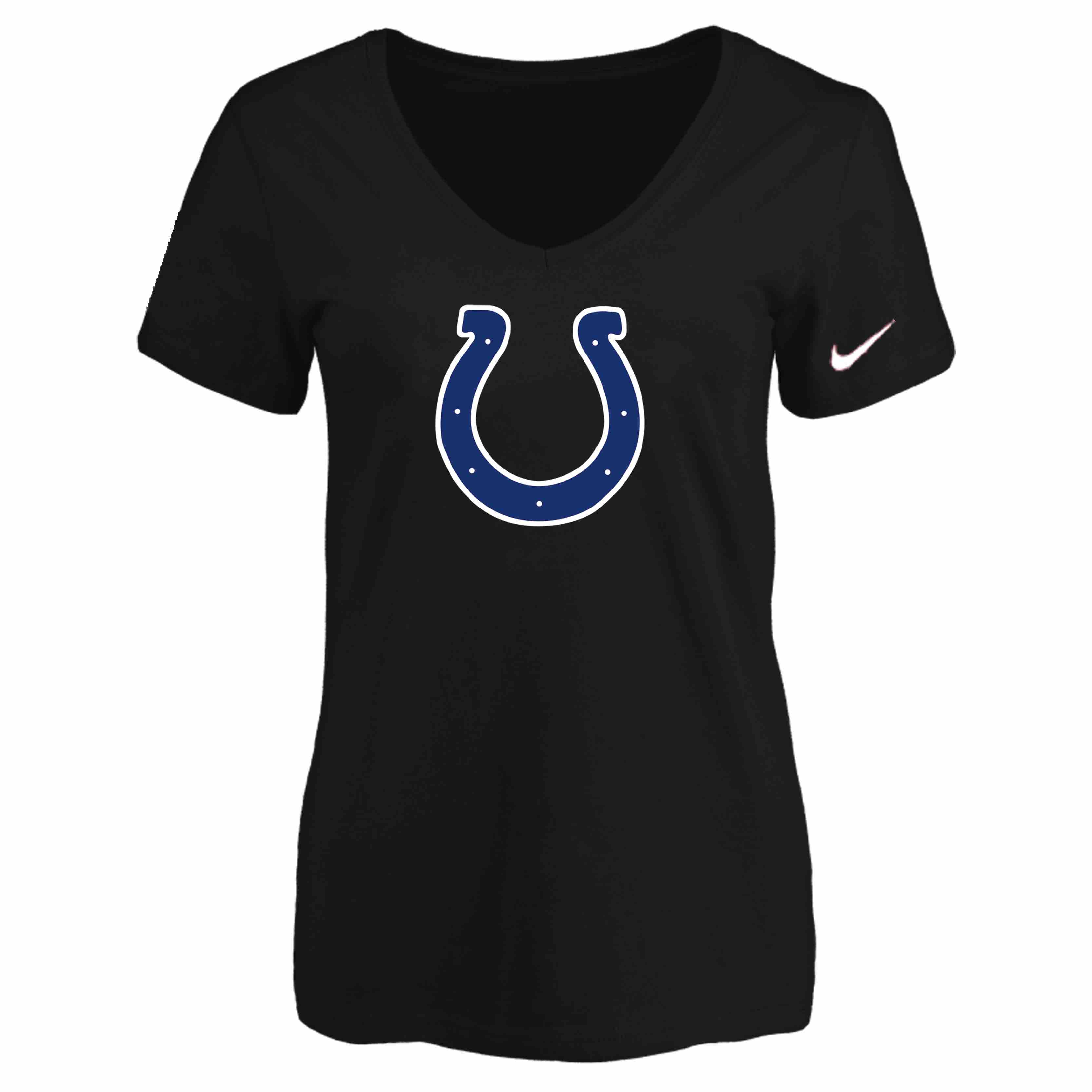 Indiannapolis Colts Black Womens Logo V-neck T-Shirt