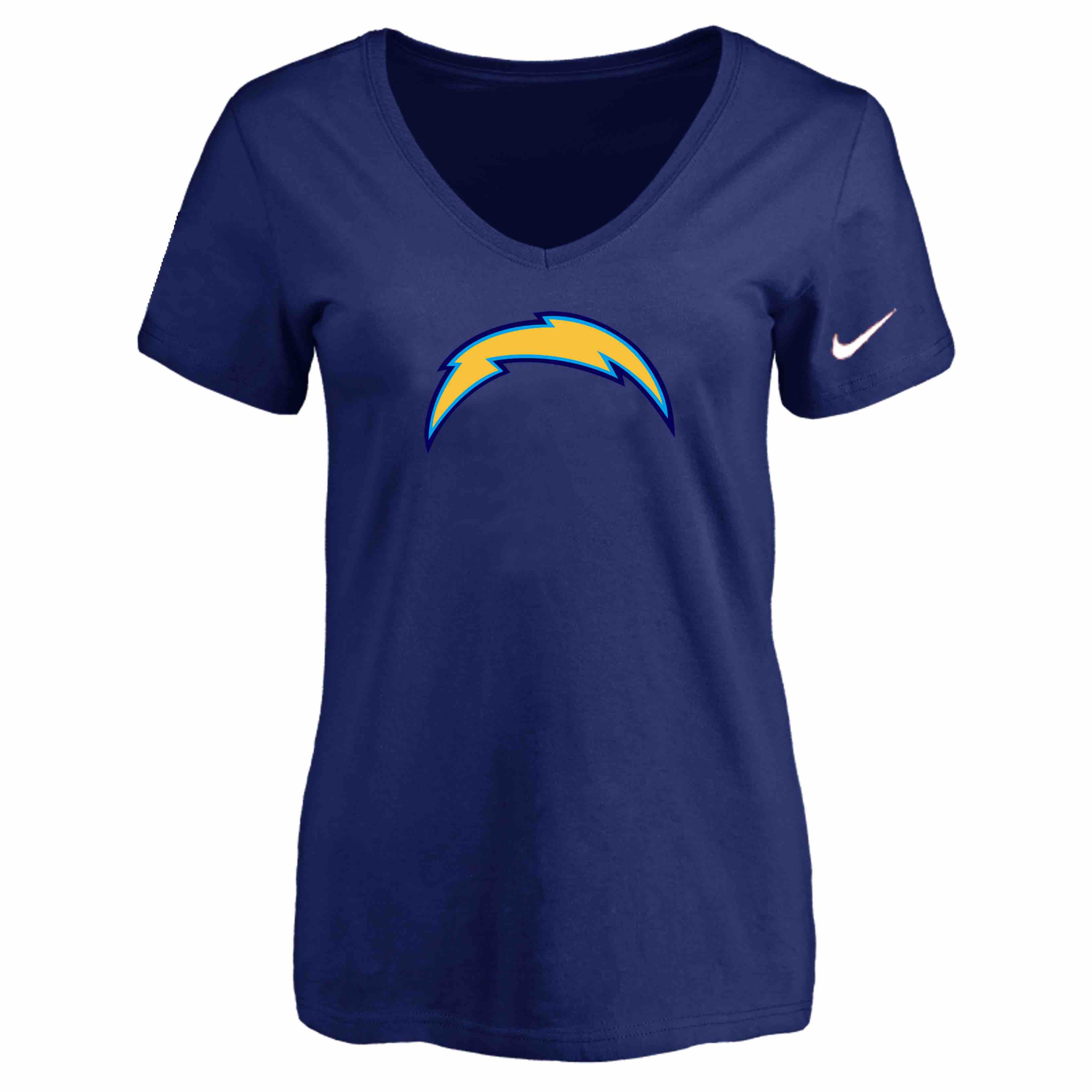 San Diego Chargers D.Blue Womens Logo V-neck T-Shirt