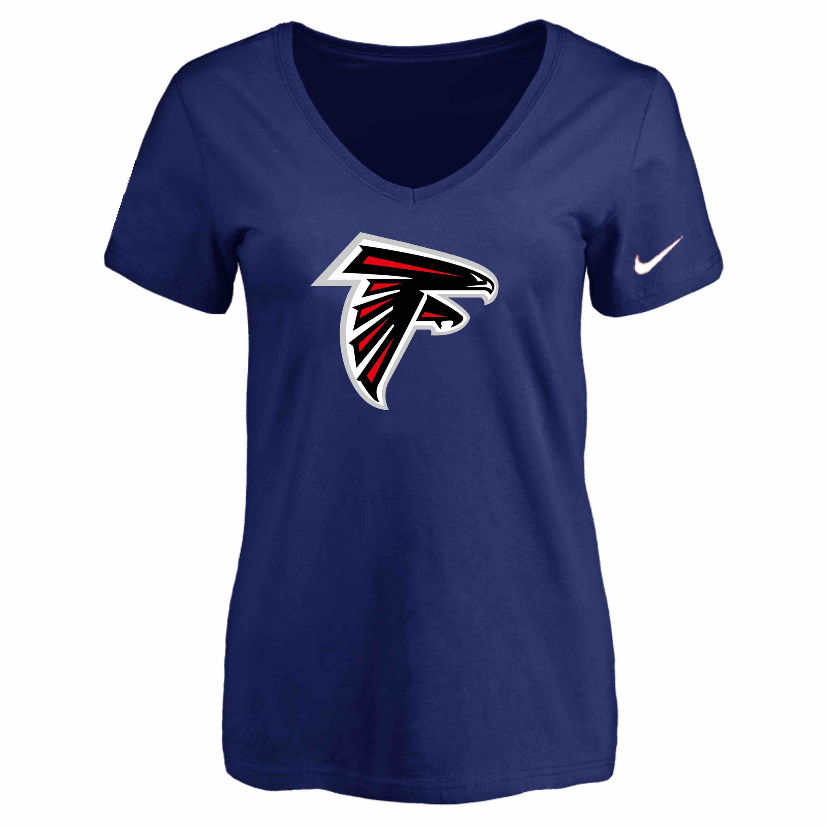Atlanta Falcons D.Blue Womens Logo V-neck T-Shirt