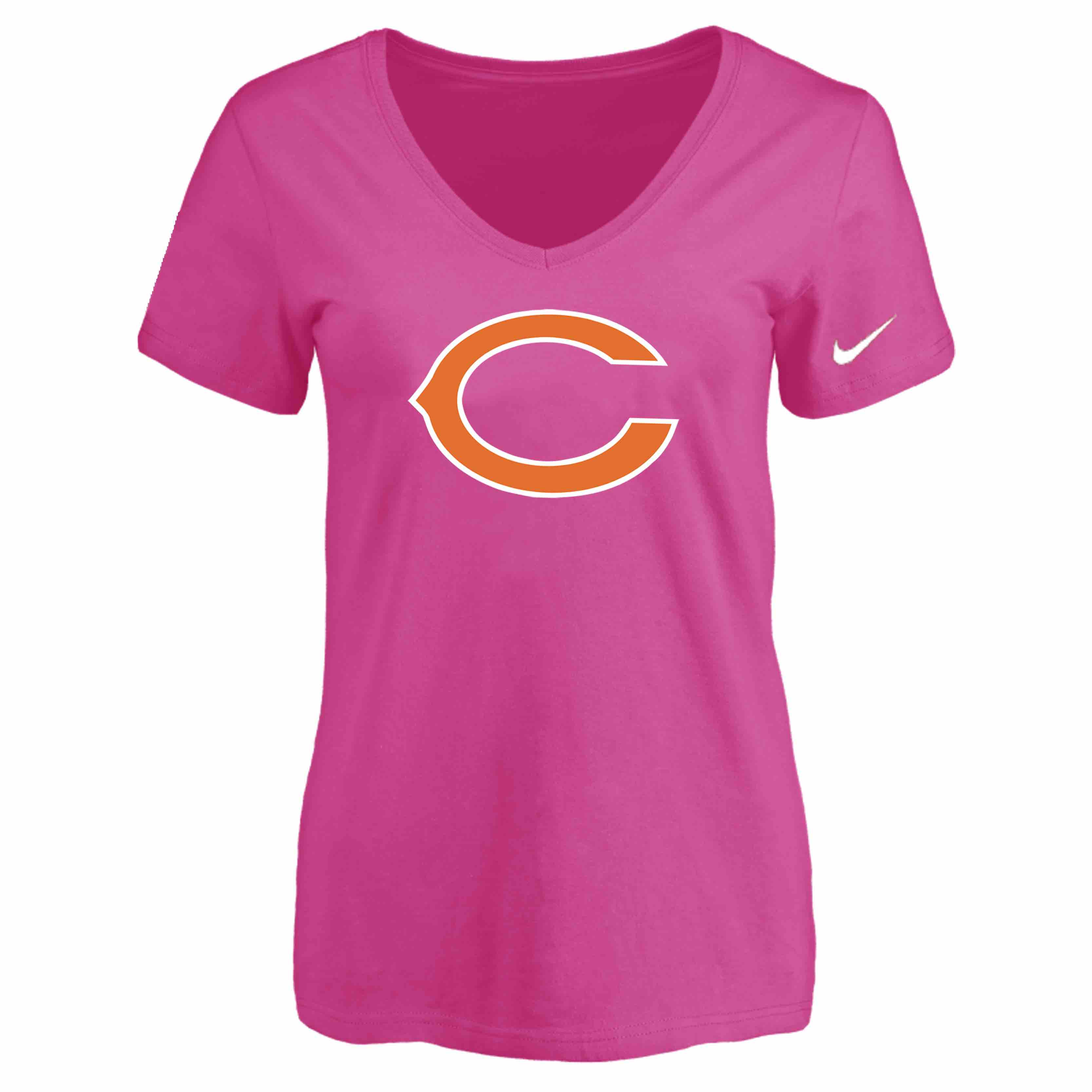Chicago Bears Peach Womens Logo V-neck T-Shirt