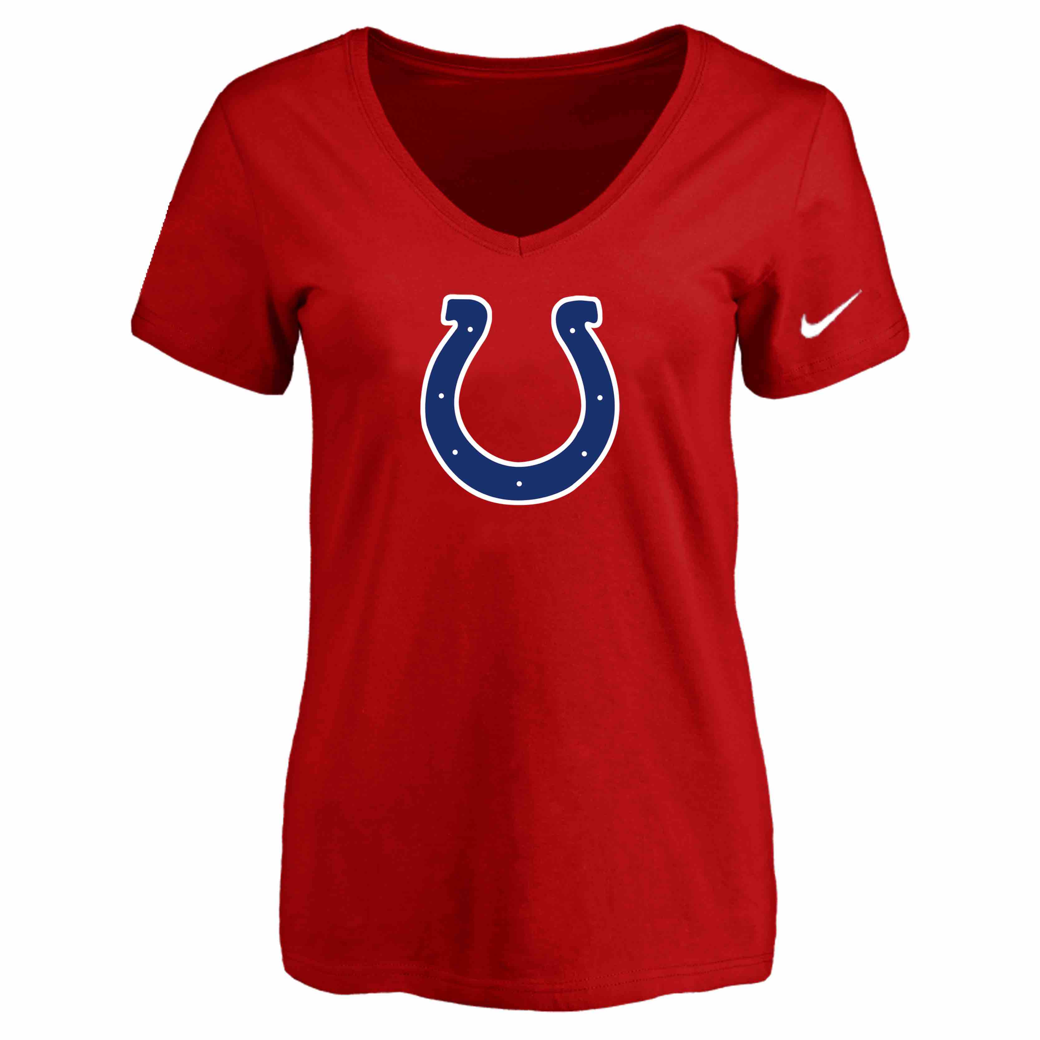 Indiannapolis Colts Red Womens Logo V-neck T-Shirt