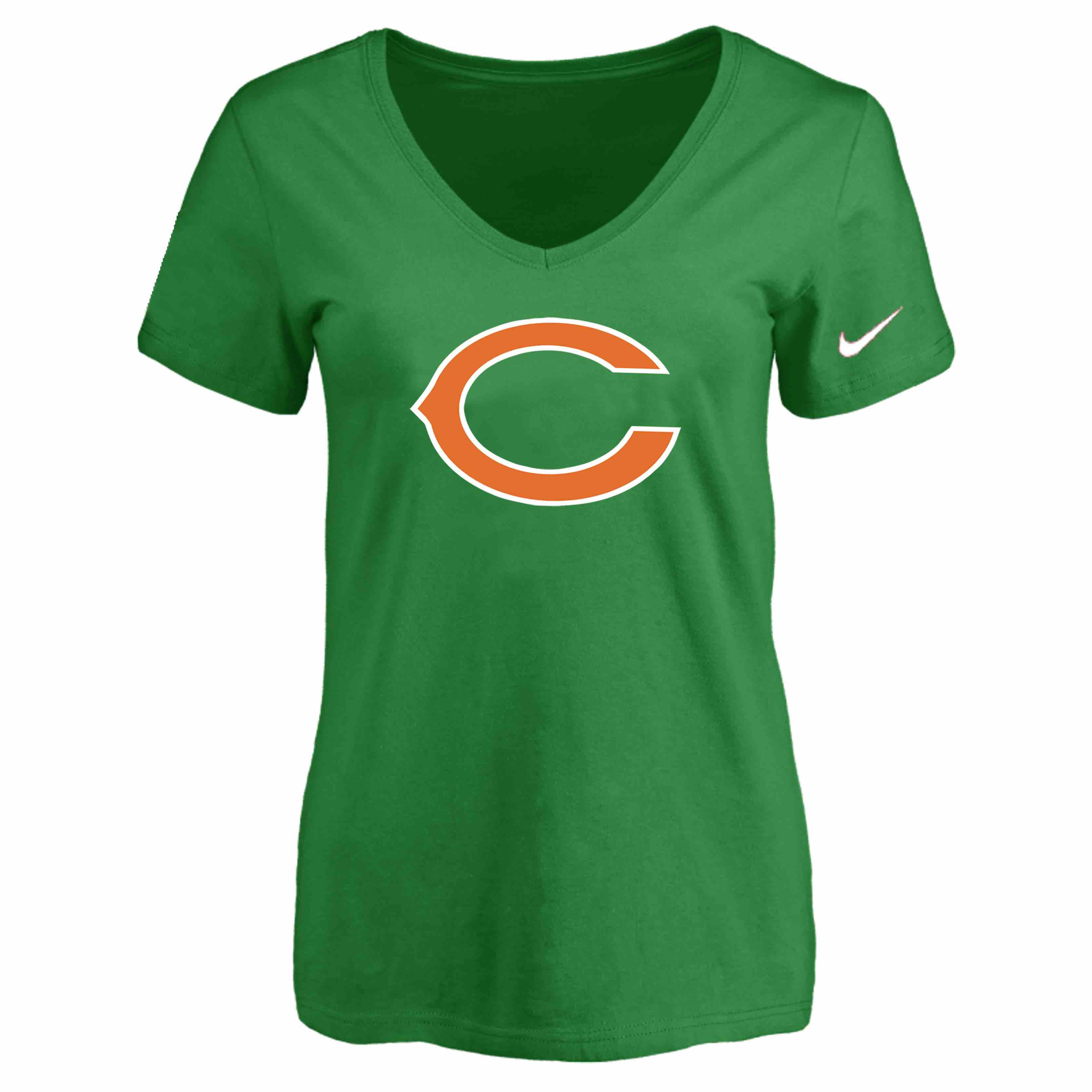 Chicago Bears D.Green Womens Logo V-neck T-Shirt