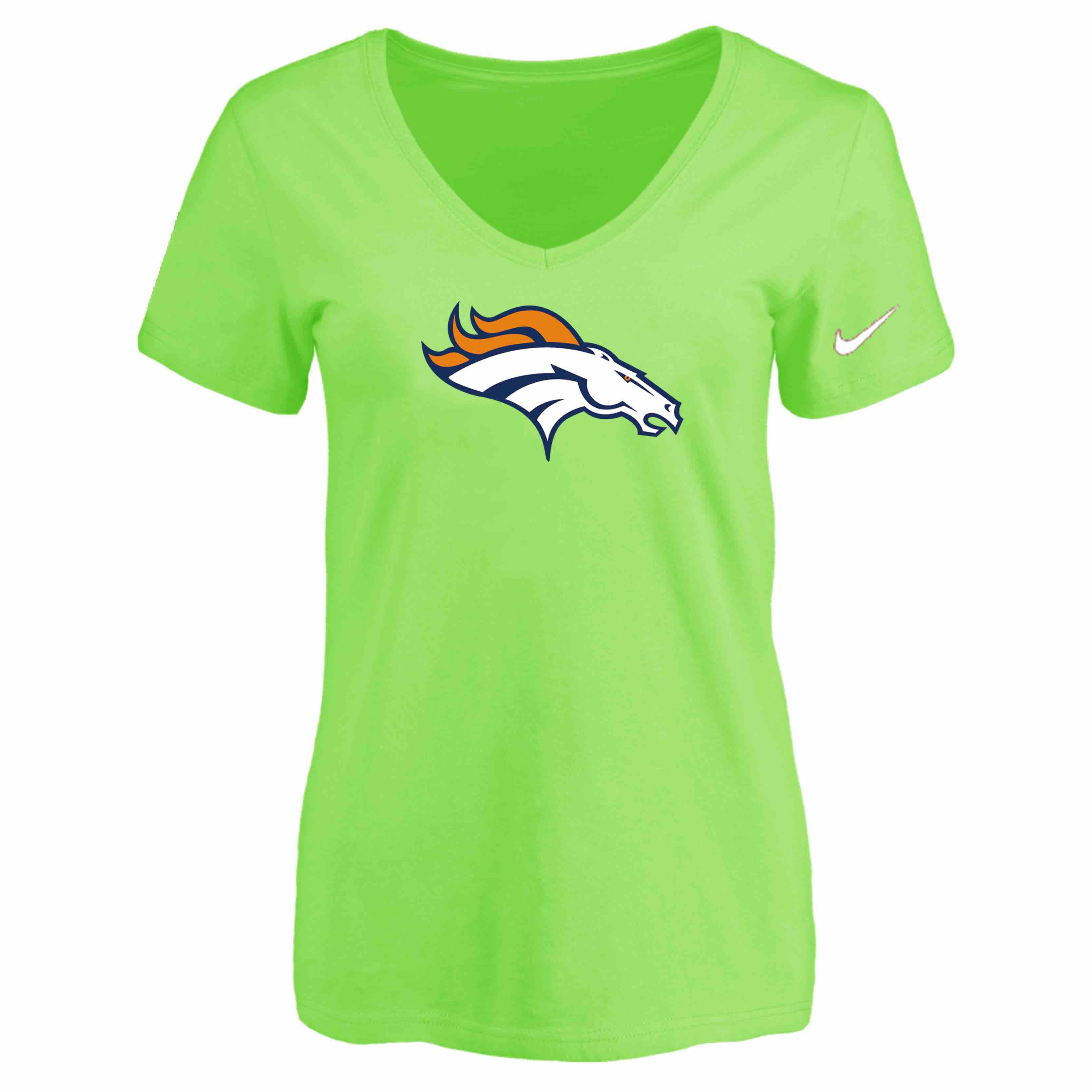 Denver Broncos L.Green Womens Logo V-neck T-Shirt