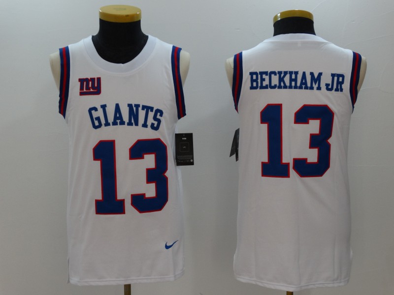 NFL New York Giants #13 Beckham JR White Color Rush Tank Top