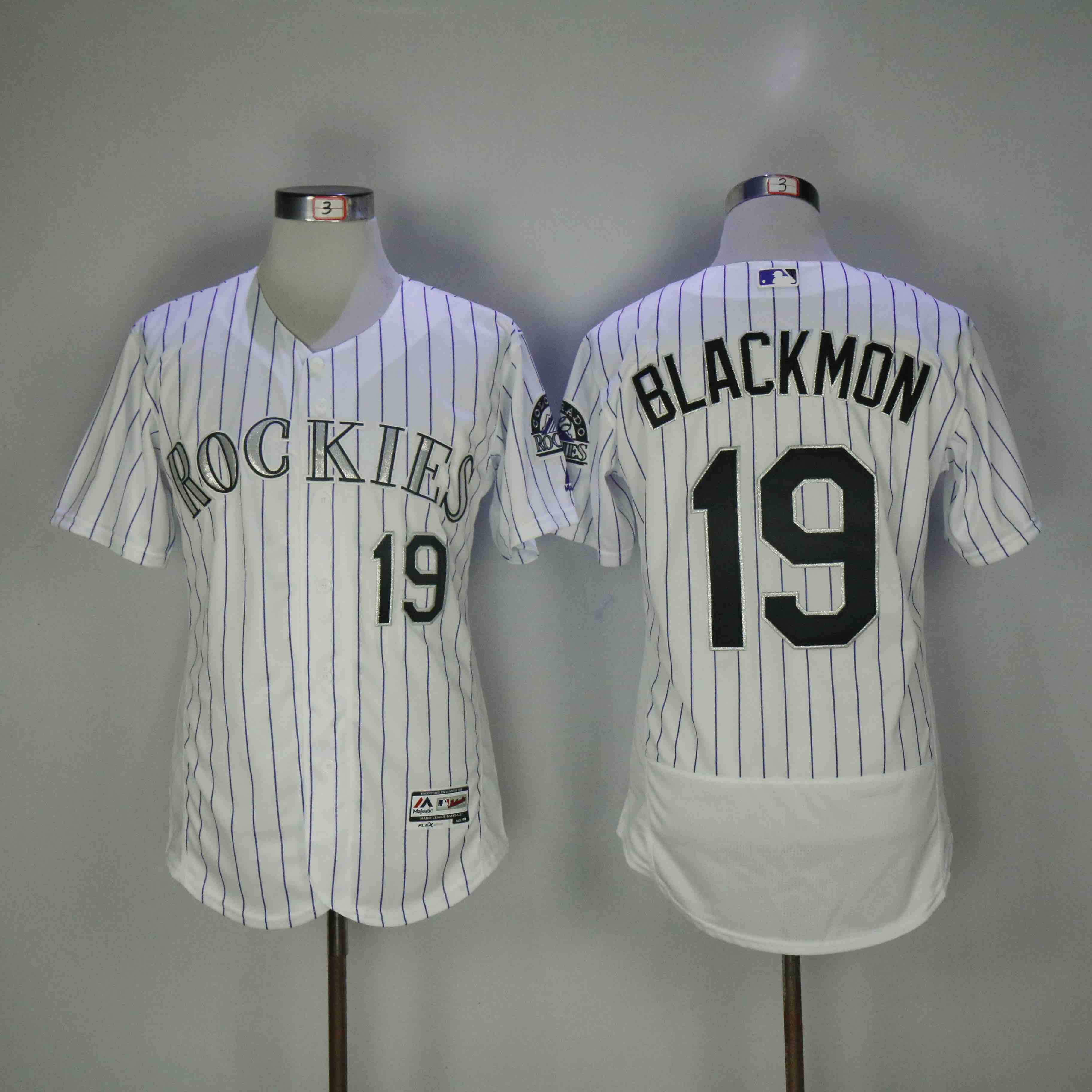 MLB Colorado Rockies #19 Blackmon Blackmon Elite White Jersey  