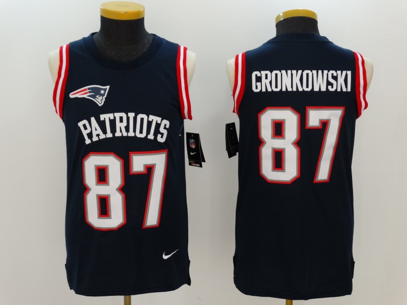 NFL New England Patriots #87 Gronkowski Blue Color Rush  Tank Top