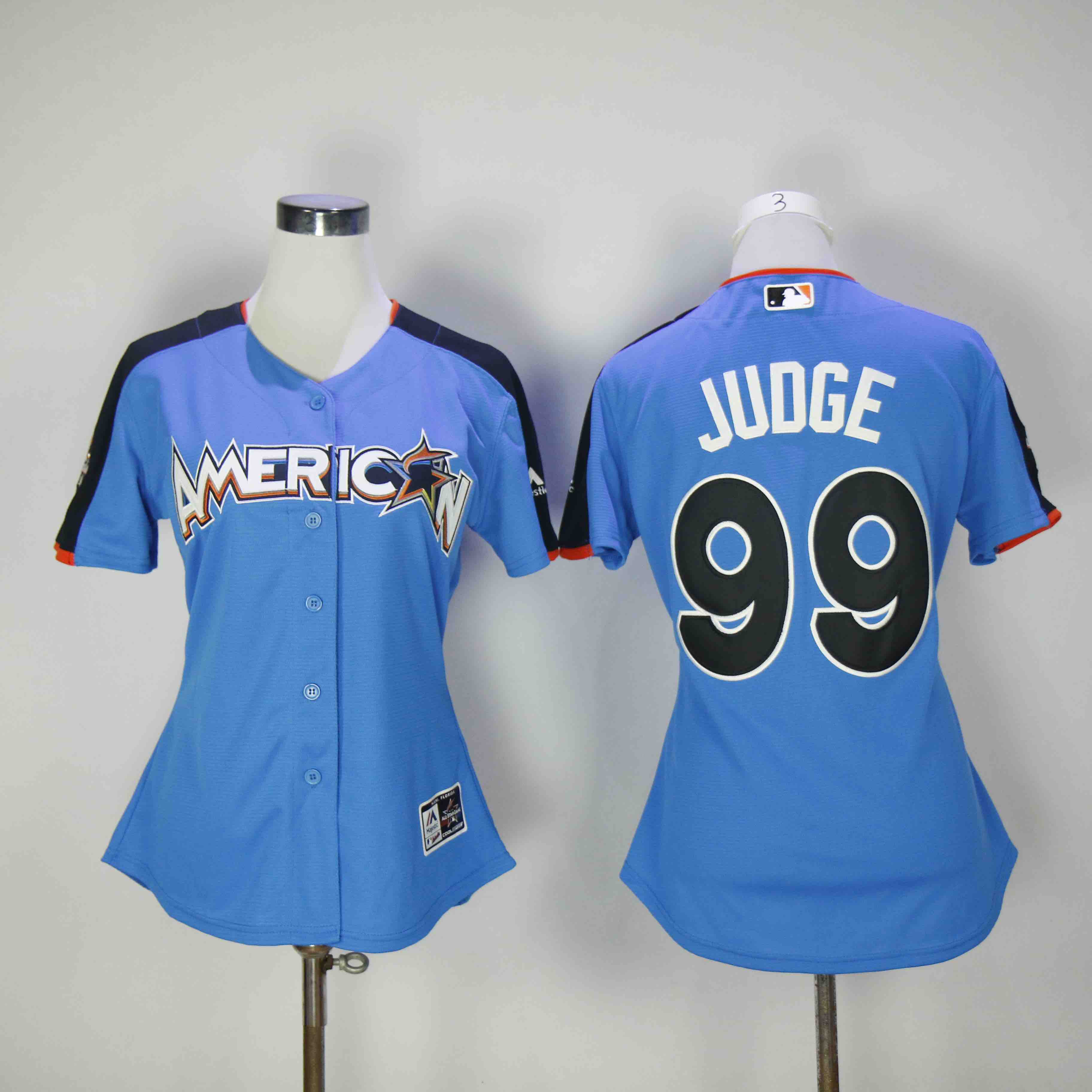 Womens MLB New York Yankees #99 Judge Blue All Star Jersey