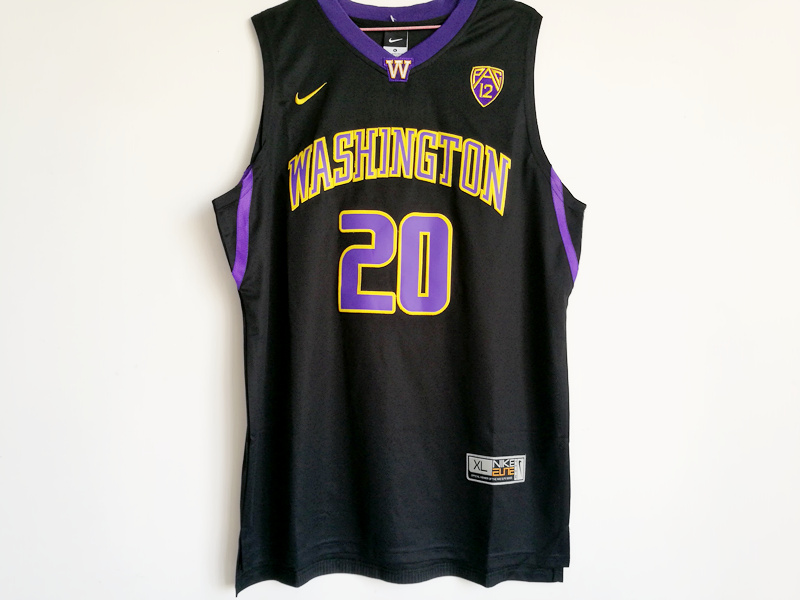 NCAA Washington Huskies #20 Markelle Fultz Black Basketball Jersey