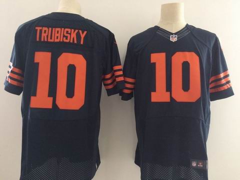 Nike Chicago Bears 10 Mitchell Trubisky Elite D.Blue NFL Jersey 