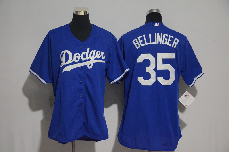 Womens MLB Los Angeles Dodgers #35 Bellinger Blue Jersey