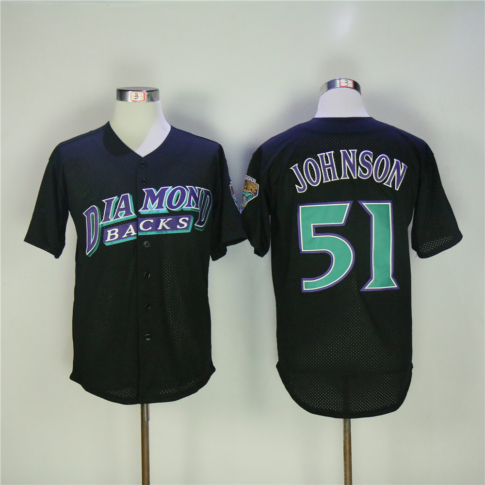 MLB Arizona Diamondbacks #51 Johnson Black Throwback Jersey