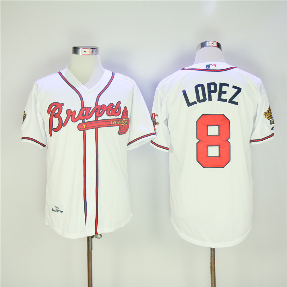 MLB Atlanta Braves #8 Lopez White Jersey