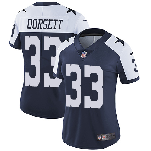 Womens Dallas Cowboys #33 Dorsett Blue Thanksgiving Jersey