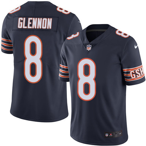 Mens Chicago Bears #8 Glennon Blue Vapor Limited Jersey