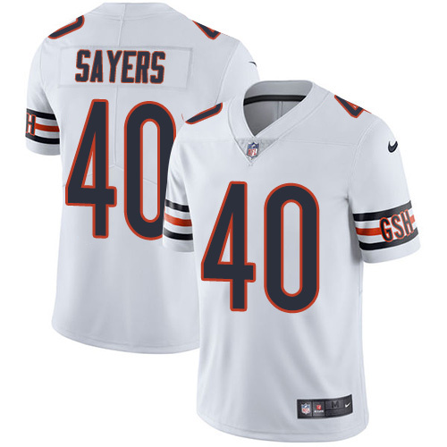 Womens Chicago Bears #40 Sayers White Jersey