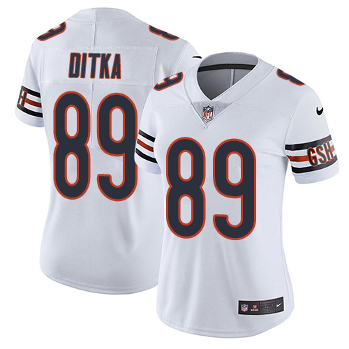 Womens Chicago Bears #89 Ditka White Jersey