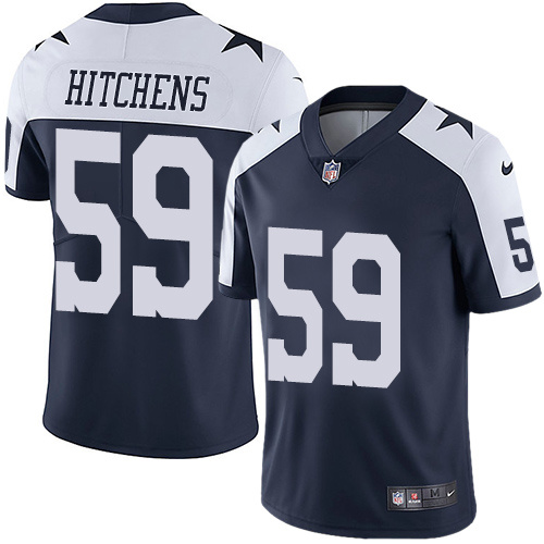 Mens Dallas Cowboys #59 Hitchens Blue Thanksgiving Elite Jersey