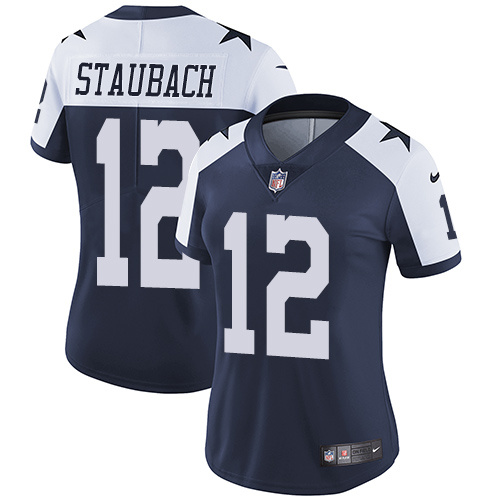 Womens Dallas Cowboys #12 Staubach Blue Thanksgiving Jersey