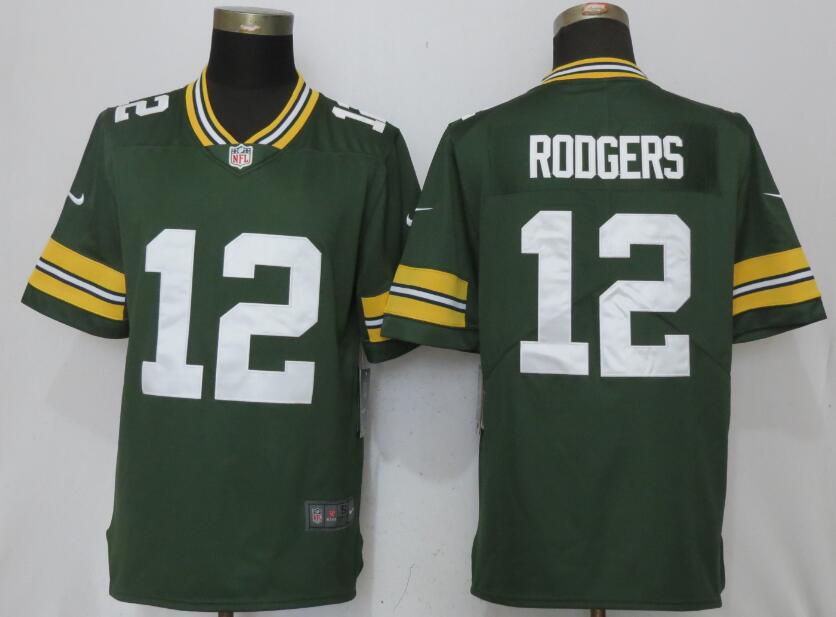 New Nike Green Bay Packers 12 Rodgers Green 2017 Vapor Untouchable Limited Jersey  