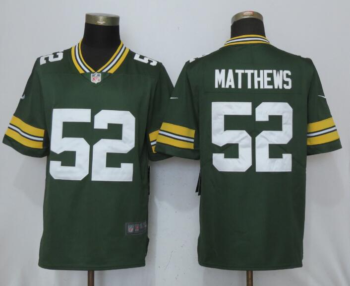 New Nike Green Bay Packers 52 Matthews Green 2017 Vapor Untouchable Limited Jersey 