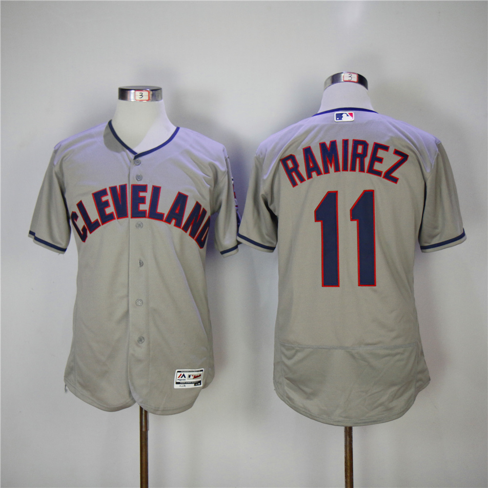 MLB Cleveland Indians #11 Ramirez Grey Elite Jersey