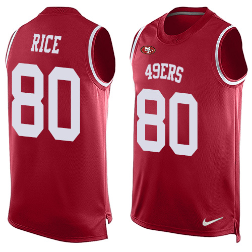 NFL San Francisco 49ers #80 Rice Red Tank Top