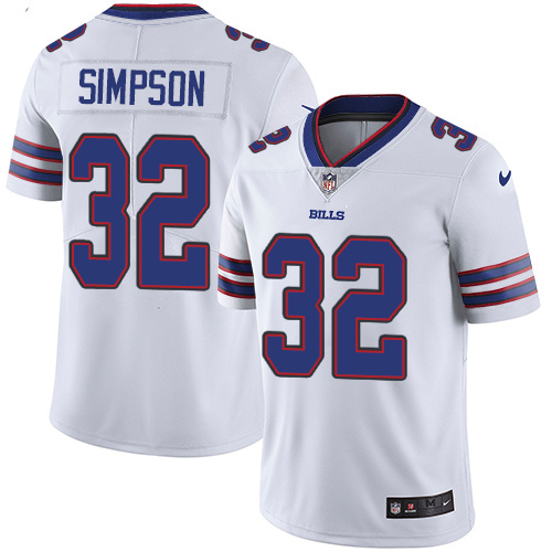 Mens Buffalo Bills #32 Simpson White Vapor Limited Jersey