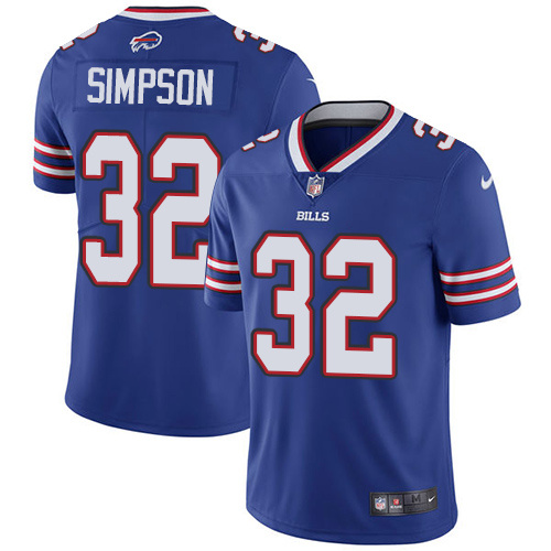 Mens Buffalo Bills #32 Simpson Blue Vapor Limited Jersey