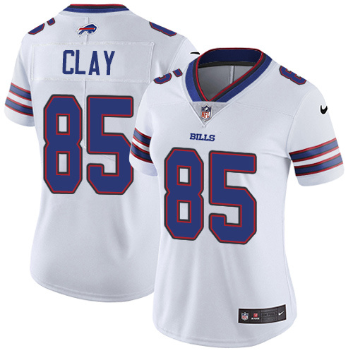 Womens Buffalo Bills #85 Clay White Jersey