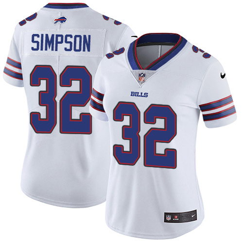 Womens Buffalo Bills #32 Simpson White Jersey