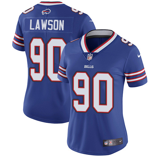 Womens Buffalo Bills #90 Lawson Blue Jersey
