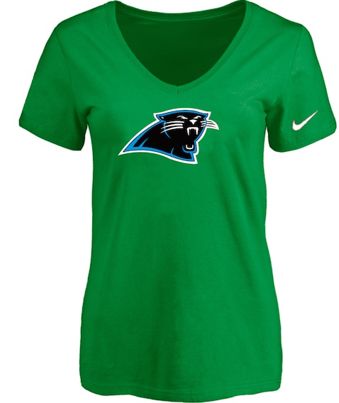 Carolina Panthers D.Green Womens Logo V-neck T-Shirt