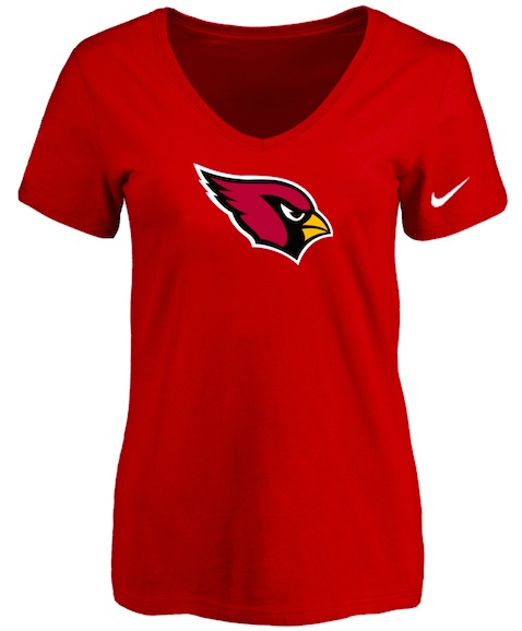 Arizona Cardinals Red Womens Logo V-neck T-Shirt