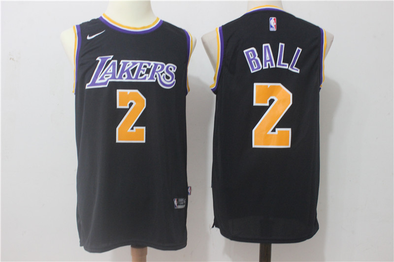 Nike NBA Los Angeles Lakers #2 Ball Black Jersey 