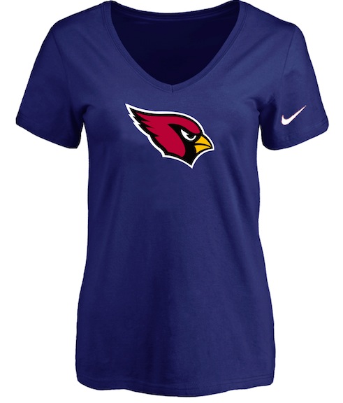 Arizona Cardinals D.Blue Womens Logo V-neck T-Shirt