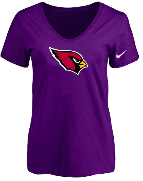 Arizona Cardinals Purple Womens Logo V-neck T-Shirt