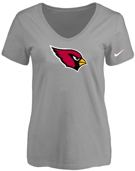 Arizona Cardinals L.Grey Womens Logo V-neck T-Shirt