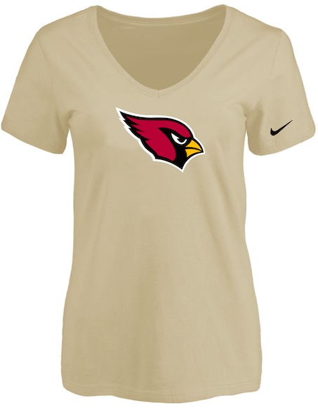 Arizona Cardinals Beige Womens Logo V-neck T-Shirt