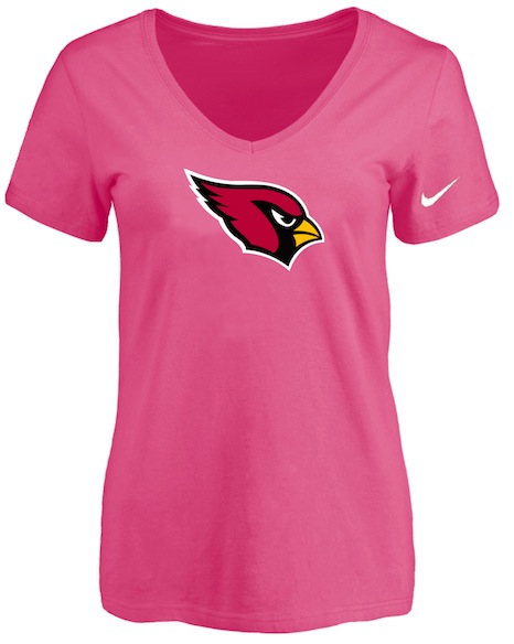 Arizona Cardinals Pink Womens Logo V-neck T-Shirt