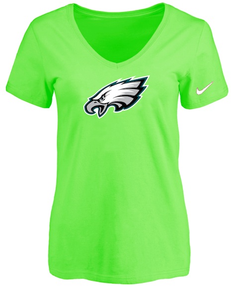 Philadelphia Eagles L.Green Womens Logo V-neck T-Shirt