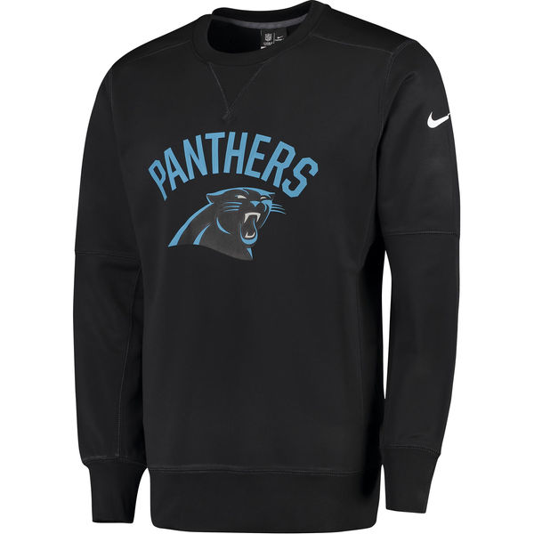 NFL Carolina Panthers Black Nike Sideline Circuit Sweater