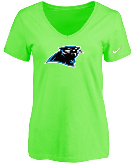 Carolina Panthers L.Green Womens Logo V-neck T-Shirt