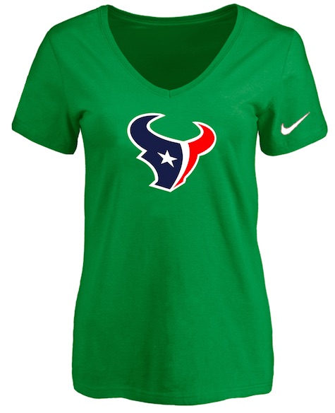 Houston Texans D.Green Womens Logo V-neck T-Shirt