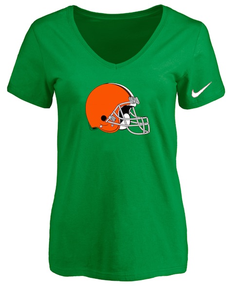 Cleveland Browns D.Green Womens Logo V-neck T-Shirt