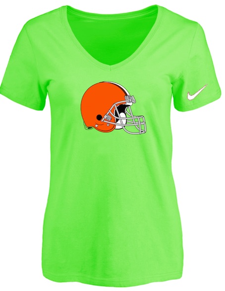 Cleveland Browns L.Green Womens Logo V-neck T-Shirt
