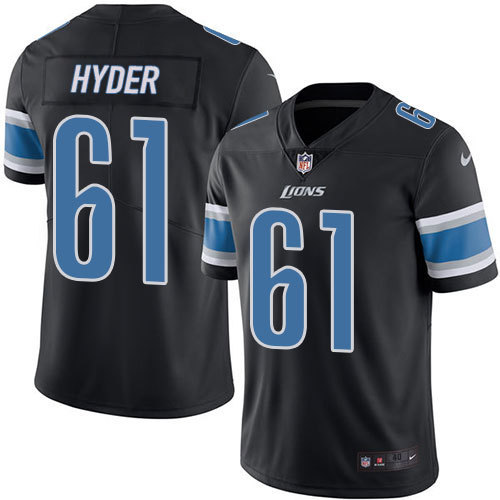 NFL Detriot Lions #61 Hyder Black Vapor Limited Jersey