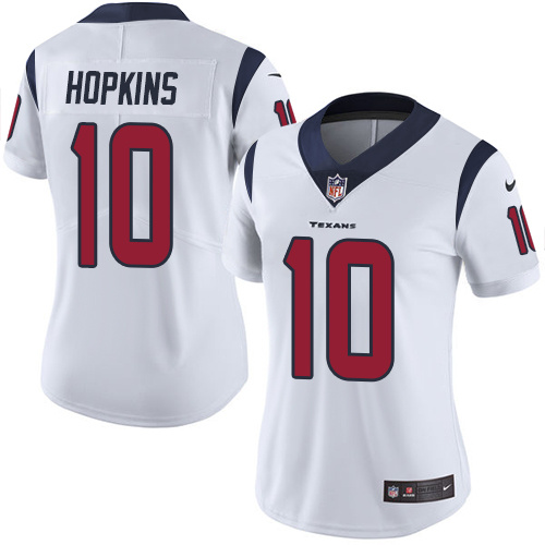 Women NFL Houston Texans #10 Hopkins White Jersey